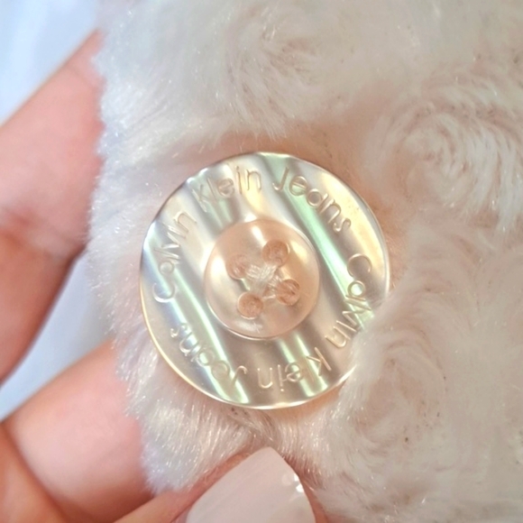 Calvin Klein baby 6-9months white plush jacket button-up super soft dress formal - Picture 6 of 9